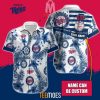 MLB Minnesota Twins Custom Name Floral American Flag Hawaiian Shirt