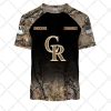 MLB Colorado Rockies Custom Name Number Hunting Camouflage T-Shirt