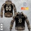 MLB Detroit Tigers Custom Name Number Hunting Camouflage Pullover Hoodie