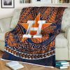 MLB Houston Astros Grunge Tribal Polynesian Fleece Blanket