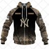 MLB New York Yankees Custom Name Number Hunting Camouflage Zip Up Hoodie