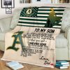 MLB Oakland Athletics To My Son By Dad Fleece Blanket