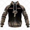 MLB Philadelphia Phillies Custom Name Number Hunting Camouflage Zip Up Hoodie