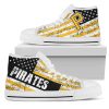 MLB Pittsburgh Pirates America Flag Italic Vintage High Top Shoes