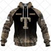 MLB Texas Rangers Custom Name Number Hunting Camouflage Zip Up Hoodie