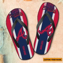 MLB Atlanta Braves Custom Name New Edition Flip Flops