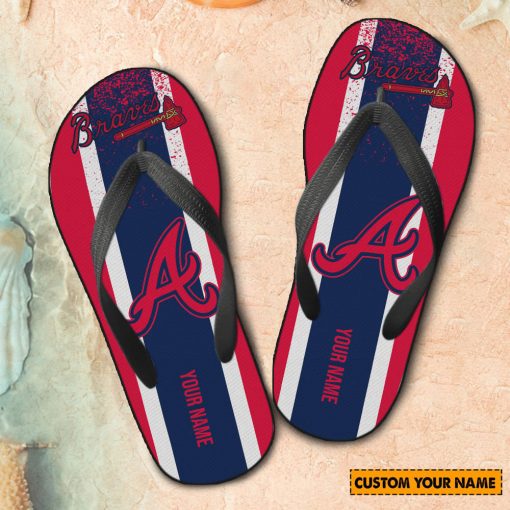 MLB Atlanta Braves Custom Name New Edition Flip Flops
