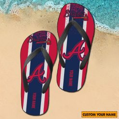 MLB Atlanta Braves Custom Name New Edition Flip Flops
