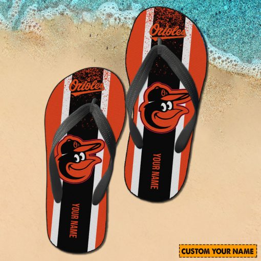 MLB Baltimore Orioles Custom Name New Edition Flip Flops