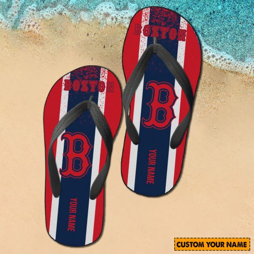 MLB Boston Red Sox Custom Name New Edition Flip Flops