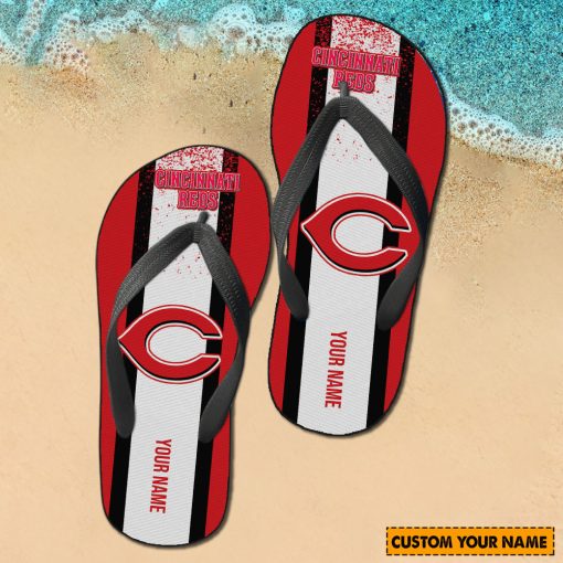 MLB Cincinnati Reds Custom Name New Edition Flip Flops