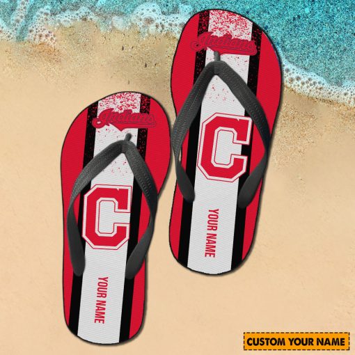 MLB Cleveland Indians Custom Name New Edition Flip Flops