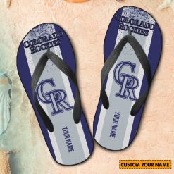 MLB Colorado Rockies Custom Name New Edition Flip Flops
