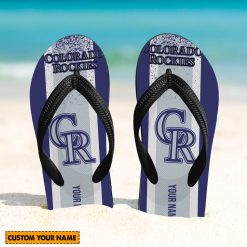 MLB Colorado Rockies Custom Name New Edition Flip Flops