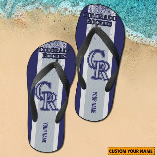 MLB Colorado Rockies Custom Name New Edition Flip Flops