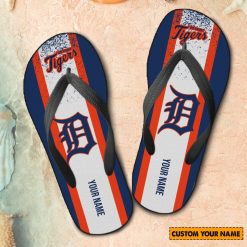 MLB Detroit Tigers Custom Name New Edition Flip Flops
