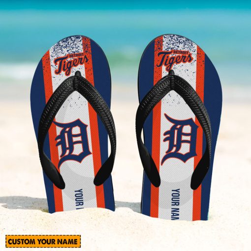 MLB Detroit Tigers Custom Name New Edition Flip Flops
