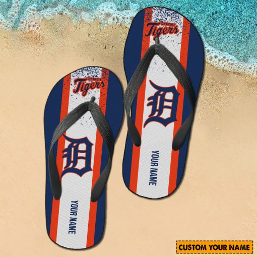 MLB Detroit Tigers Custom Name New Edition Flip Flops