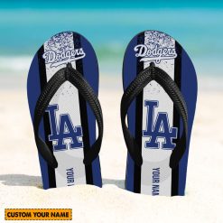 MLB Los Angeles Dodgers Custom Name New Edition Flip Flops