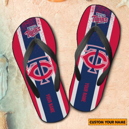 MLB Minnesota Twins Custom Name New Edition Flip Flops
