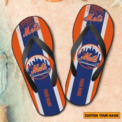 MLB New York Mets Custom Name New Edition Flip Flops