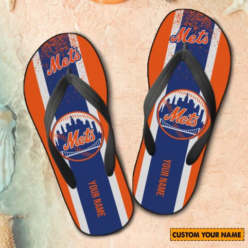 MLB New York Mets Custom Name New Edition Flip Flops