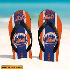 MLB New York Mets Custom Name New Edition Flip Flops