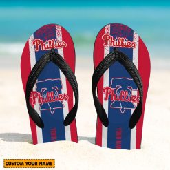 MLB Philadelphia Phillies Custom Name New Edition Flip Flops