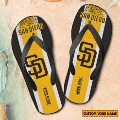 MLB San Diego Padres Custom Name New Edition Flip Flops