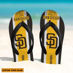 MLB San Diego Padres Custom Name New Edition Flip Flops