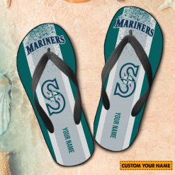 MLB Seattle Mariners Custom Name New Edition Flip Flops