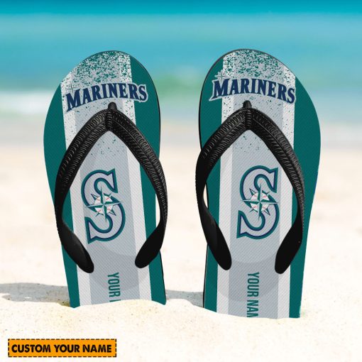 MLB Seattle Mariners Custom Name New Edition Flip Flops