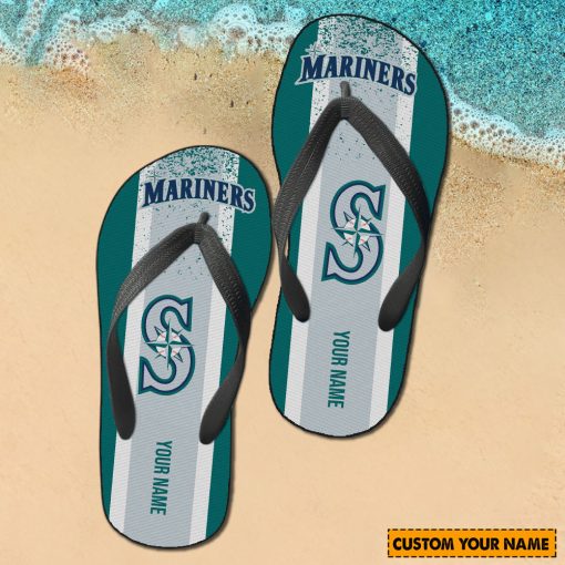 MLB Seattle Mariners Custom Name New Edition Flip Flops