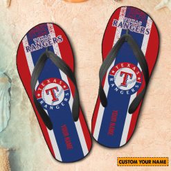 MLB Texas Rangers Custom Name New Edition Flip Flops