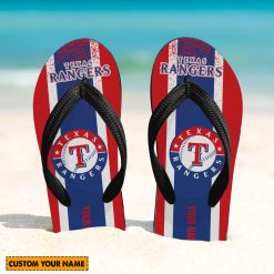 MLB Texas Rangers Custom Name New Edition Flip Flops