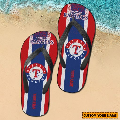 MLB Texas Rangers Custom Name New Edition Flip Flops