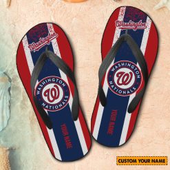 MLB Washington Nationals Custom Name New Edition Flip Flops