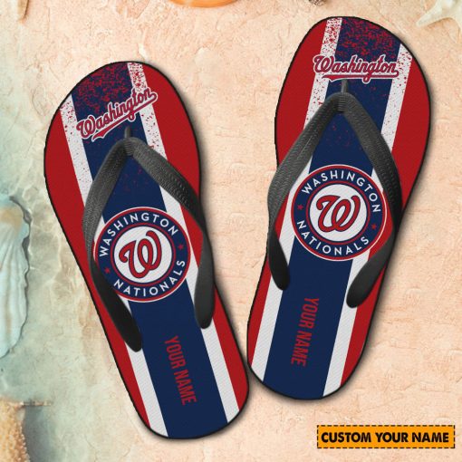 MLB Washington Nationals Custom Name New Edition Flip Flops