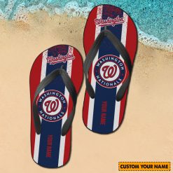 MLB Washington Nationals Custom Name New Edition Flip Flops