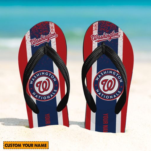 MLB Washington Nationals Custom Name New Edition Flip Flops